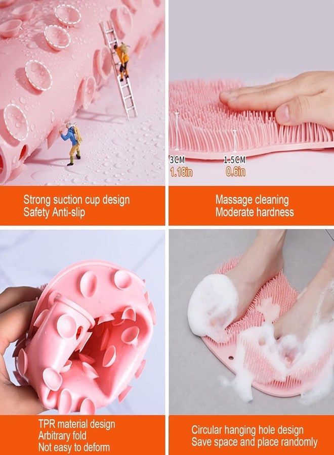 SPAREQUE Shower Back and Foot Scrubber, Wall Mounted Back Scrubber Silicone Bath Massage Cushion Brush With Suction Cups,Bathroom Wash Foot Mat Exfoliating Dead Skin Foot Brush (PACK OF 1) - Image 2