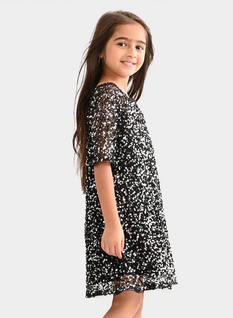 Bonkids Sequin Embellished Dress