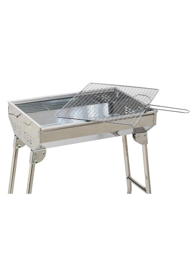 RollsTimi  Outdoor and Indoor Foldable Barbecue Grill with Legs Silver - Image 3