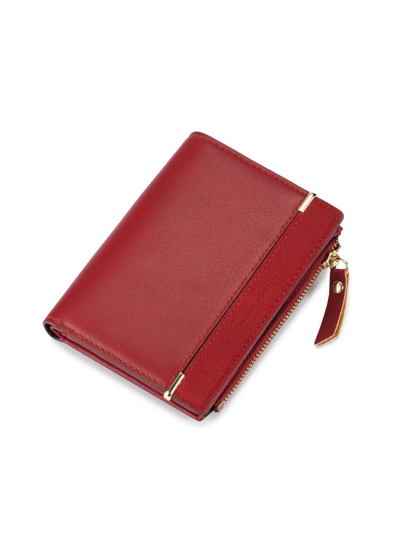Generic - Sleek PU Leather Bi-Fold Wallet Red - Image 1