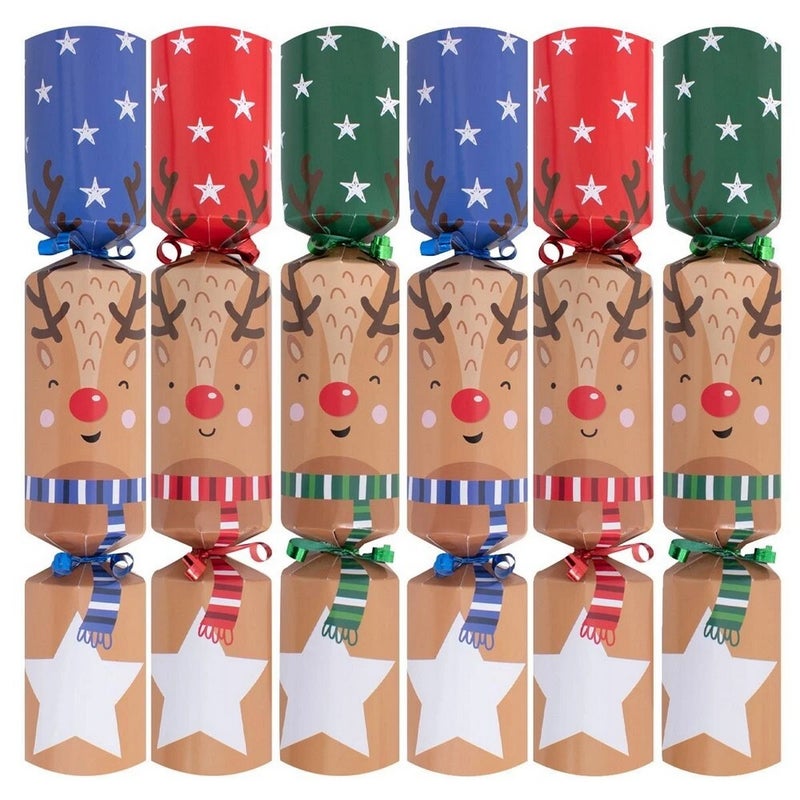 RSW 6 هدايا رودولف داش 12 بوصة من كراكرز عيد الميلاد - هدايا حفلات العطلات، متعة احتفالية، وأنشطة موسمية للأطفال والعائلة، أساسيات احتفال عيد الميلاد - Image 2