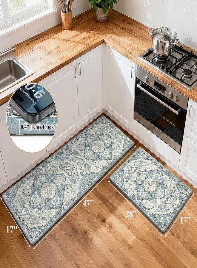 Ileading Anti Fatigue Kitchen Rugs Sets of 2 Cushioned Kitchen Mats for Floor Waterproof Kitchen Mat Set Non Slip Comfort Standing Mat for Kitchen, Office, Sink, Laundry - Image 2