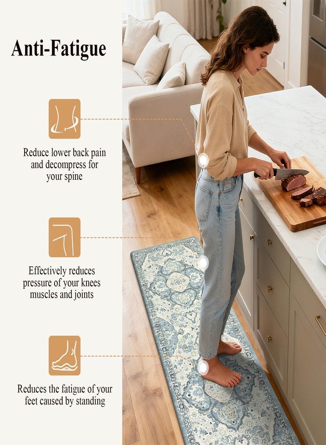 Ileading Anti Fatigue Kitchen Rugs Sets of 2 Cushioned Kitchen Mats for Floor Waterproof Kitchen Mat Set Non Slip Comfort Standing Mat for Kitchen, Office, Sink, Laundry - Image 3