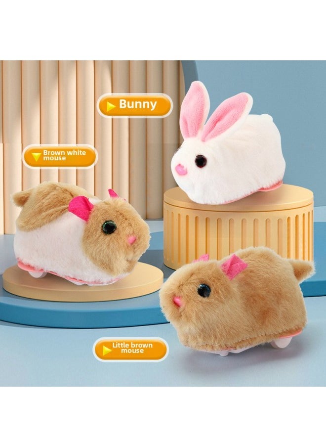 Generic - Douyin's Same Cute Pet Spinning Ball Electric Hamster White Rabbit Running Ball Funny Cat Walking Artifact Toy Stall-Color:Little Brown Mouse + Blue Transparent Ball (packed In Color Box) - Image 1