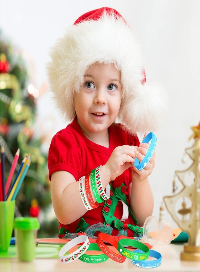 FEPITO 70 Pieces Christmas Wristband Silicone Wristbands Rubber Band Bracelets for Christmas Party Decoration Supplies - Image 5
