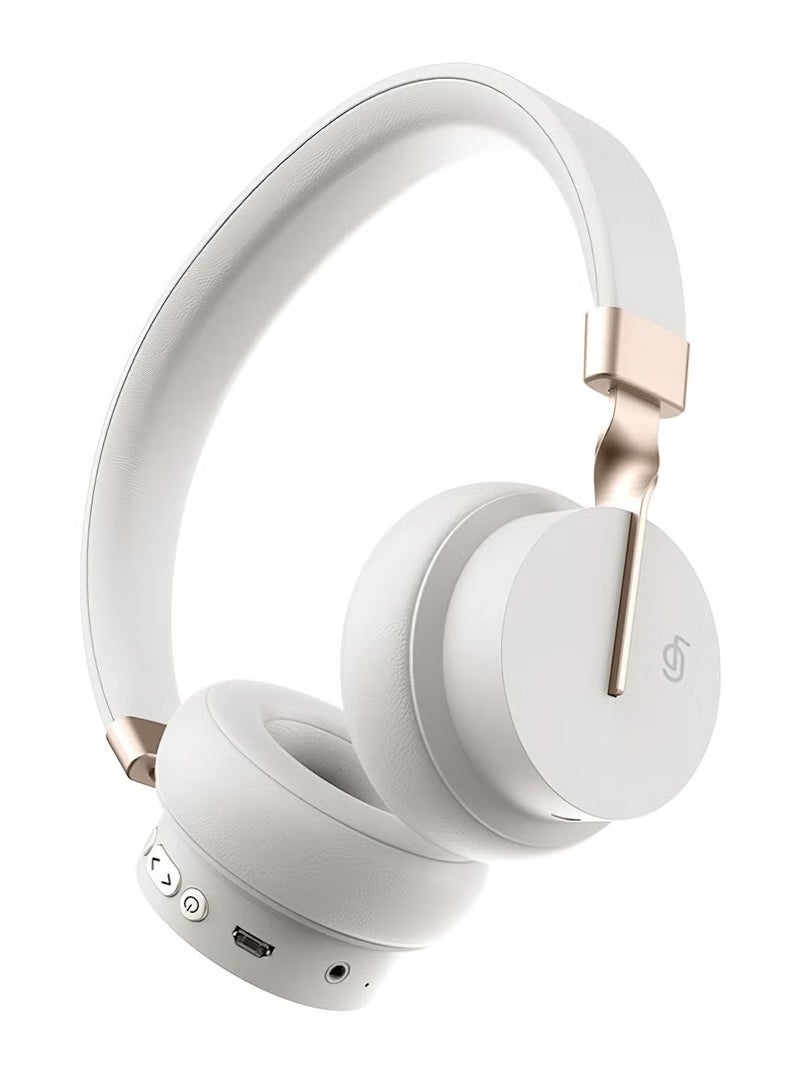 fingertime P3 Wireless Bluetooth 5.0 Headphones, HD Stereo Sound Over Ear Headphones with Built-In Microphones, Deep Bass, 60 Hours Playtime, Fast Charge Foldable Headphones for PC/Home (White) - Image 1