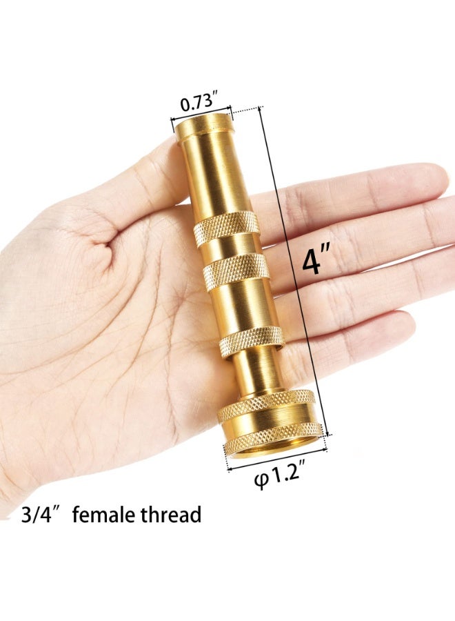 KISSUN 4" Heavy-Duty Brass Hose Nozzle, Adjustable Twist Hose Nozzle, Jet Sweeper Nozzle, Garden Sprayer - Image 2
