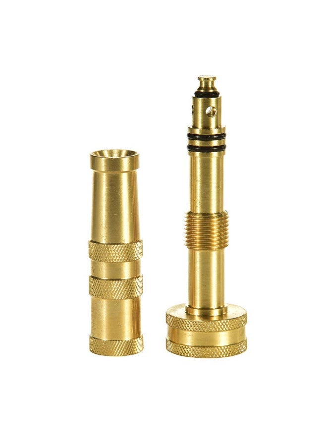 KISSUN 4" Heavy-Duty Brass Hose Nozzle, Adjustable Twist Hose Nozzle, Jet Sweeper Nozzle, Garden Sprayer - Image 5