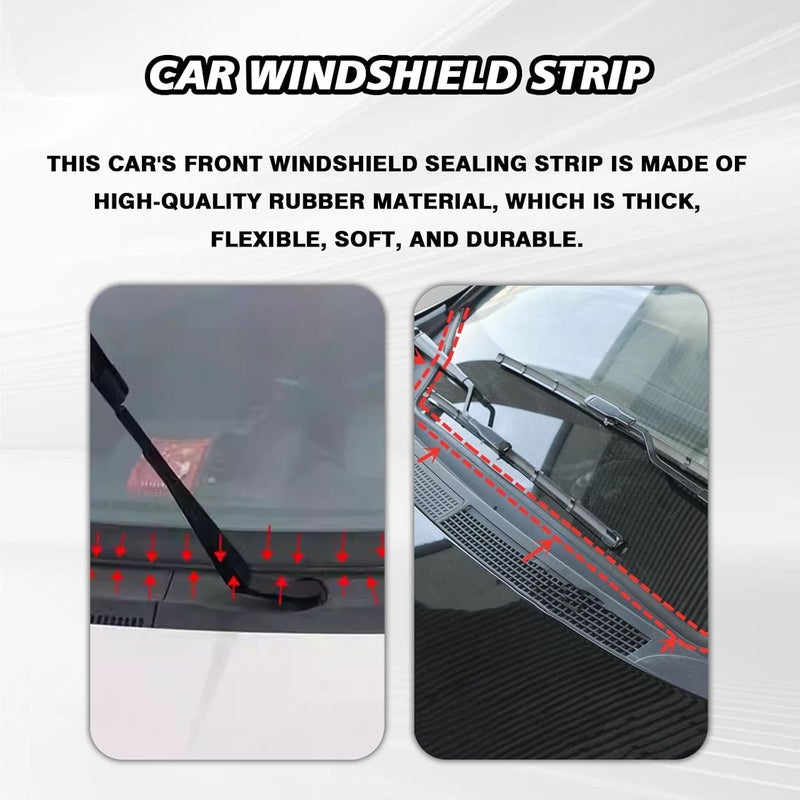 qboonpt Windshield Cowl Rubber Seal Strip, 1.7M/5.6Ft Car Front and Rear Weatherstrip Sunroof Sealing Strips, Universal Vehicles Self Adhesive Cuttable Sealing Strip for Most Cars Trucks SUVs - Image 5