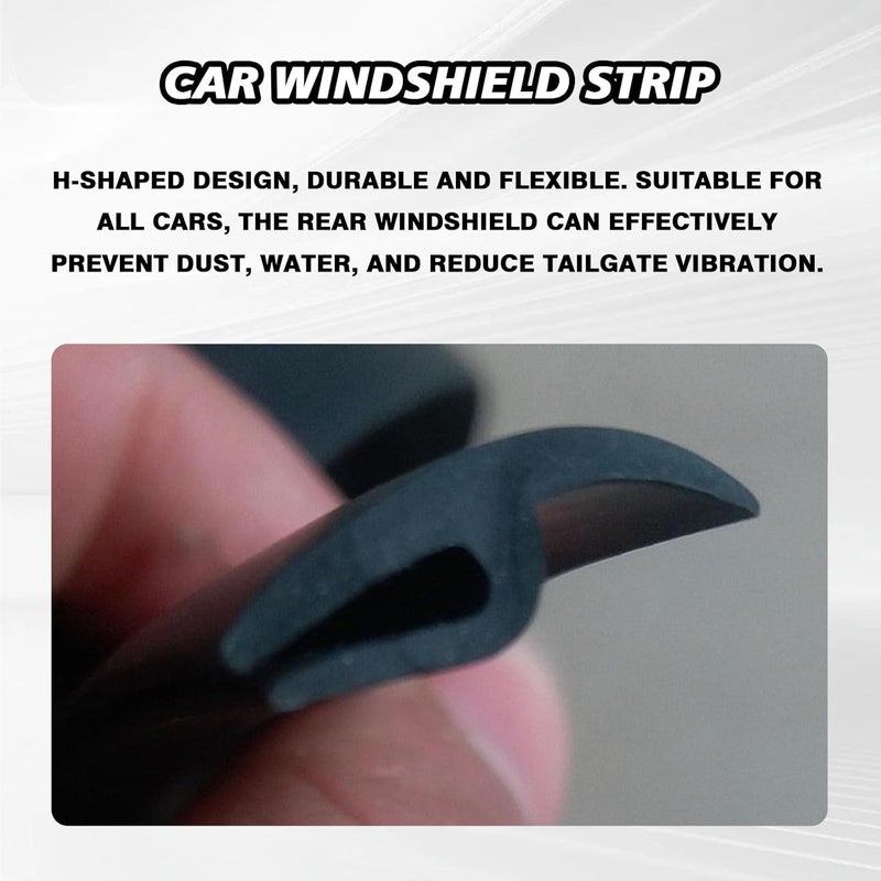qboonpt Windshield Cowl Rubber Seal Strip, 1.7M/5.6Ft Car Front and Rear Weatherstrip Sunroof Sealing Strips, Universal Vehicles Self Adhesive Cuttable Sealing Strip for Most Cars Trucks SUVs - Image 3