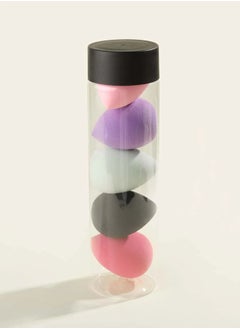 5-piece drop shape makeup sponge set with storage box