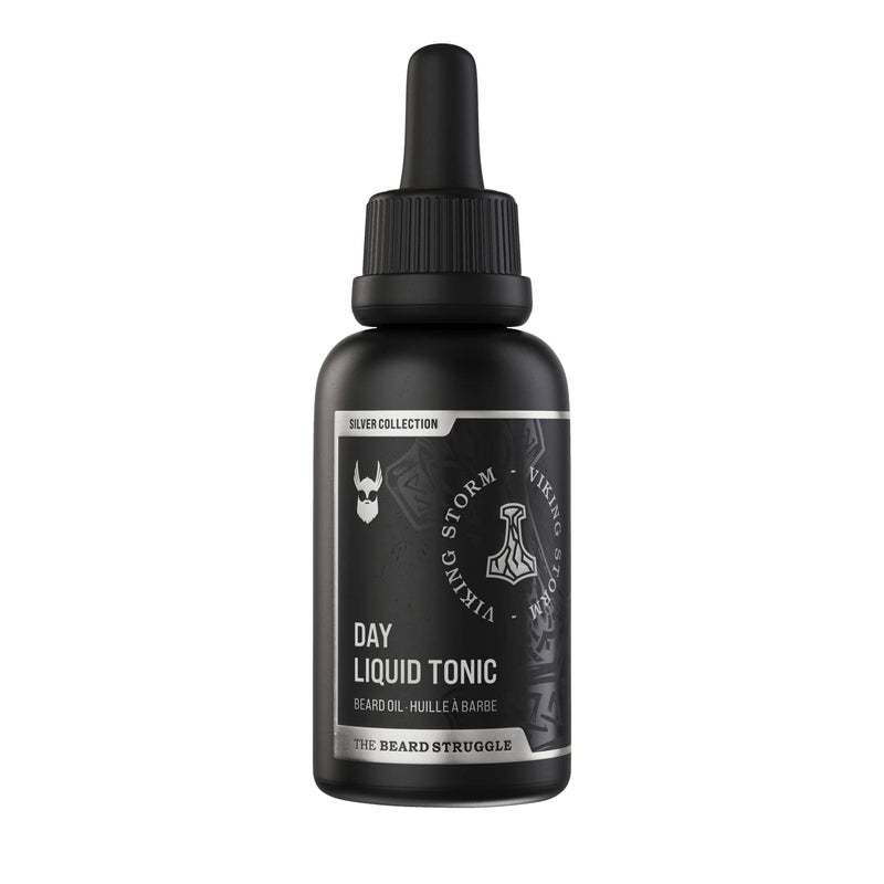 The Beard Struggle  Day Liquid Tonic Beard Oil  Silver Collection Viking Storm  Beard Oil for Men  Moisturize Softens Hair Reduces Itch  Day Time Beard Growth Oil 1 Fl oz