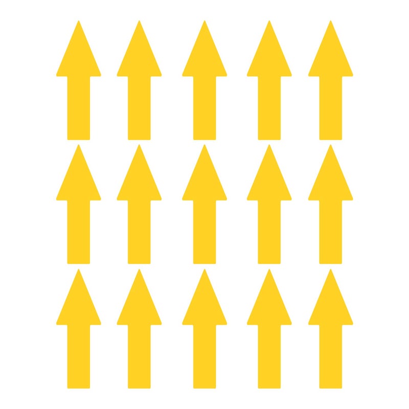 LiteMark LiteMark Arrow Stickers Removable Matte Yellow Decal  Ideal for Floors Signs Walls Smooth Surfaces in Office School Warehouse Industrial Setting Pack of 15 Arrows 