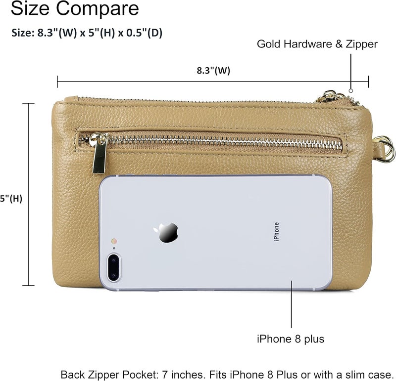 befen Genuine Leather Wristlet Clutch RFID Blocking Bag Cell Phone Wallet Purse Wristlet Wallet Purses and Handbags for Women - Image 3