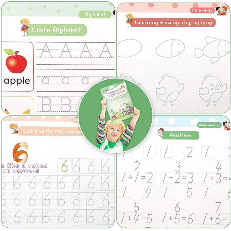 BIGTREE Magical Handwriting Workbooks Handwriting Practice Copybook, Handwriting Aid Magic Pen Reusable Copybook Grooves Template Design for Children Books Suitable for Children's Learning (6) - Image 3