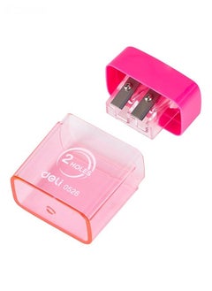 Deli Push Pull Double Hole Pencil Sharpener Single Hole Double Hole Multifunctional Pencil Sharpener School Office Stationery  - Image 2