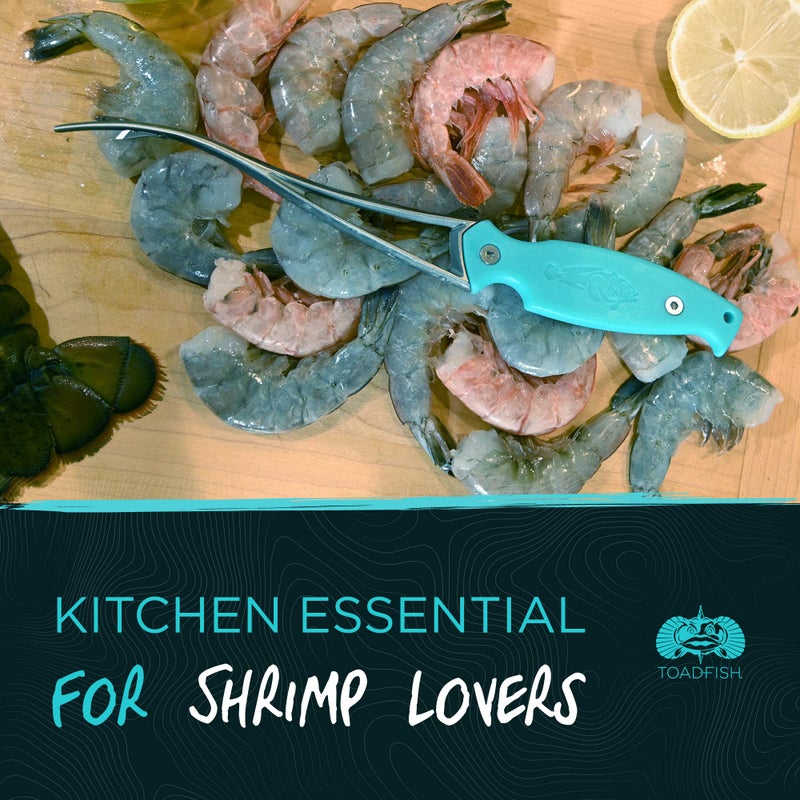 Toadfish Shrimp Deveiner Tool - Prawn & Seafood Peeler - Frogmore Shrimp Cleaner - Steel Butterfly Blade - Kitchen Essential - Ergonomic Handle - Stainless Steel - Full-Tang Strength - Image 2