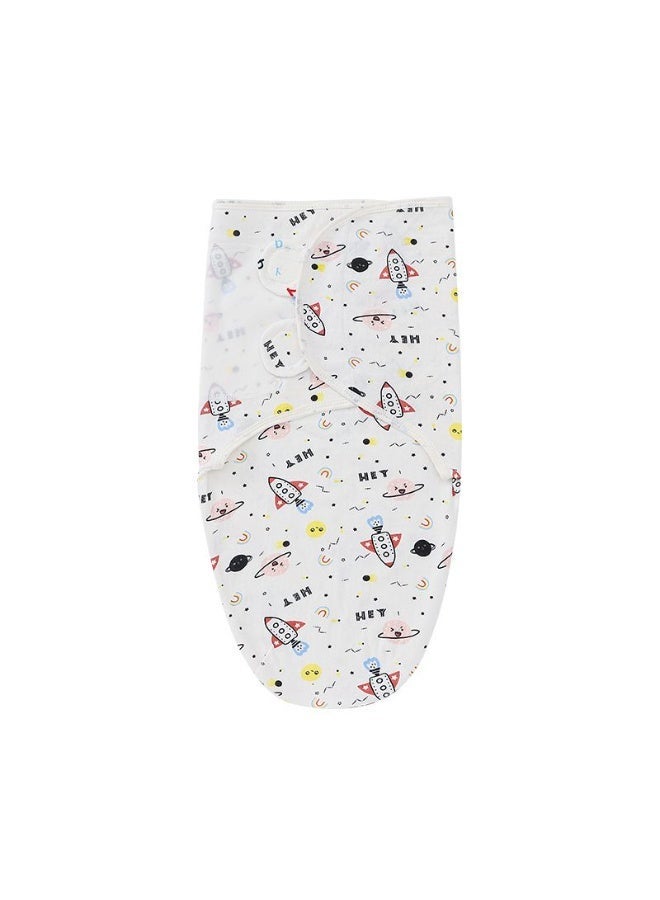 Baby Swaddle Blanket Cute Baby Blanket Soft Infant Blanket for Newborns Adjustable Sleeping Bag Super Swaddling Blanket Newborn Swaddle Towel Anti Kick Quilt for Delivery Room with Hat Cosmic Rocket Swaddle and Hat Set Soft and Comfortable for Sleeping - Image 3