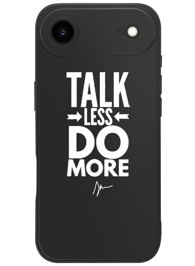 Theodor Protective Slim Fit Case Liquid Silicone Cover with Full Body Protection Anti-Scratch Shockproof Case For Apple iPhone 17 Air (Black) talk less do more - White - Image 1