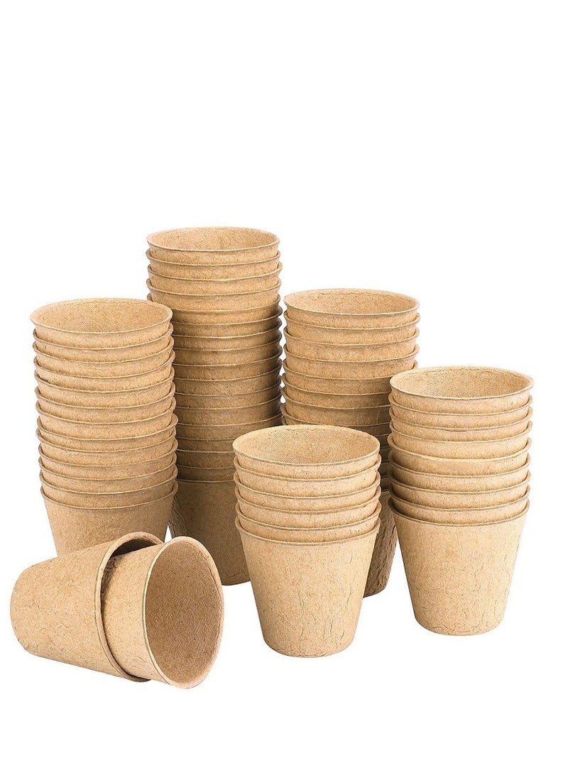 Generic 50PCS Peat Pots Seed Starter Eco-Friendly Enhance Aeration with Plant Tags for Home - Image 2