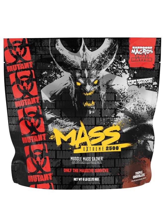 Mutant Mass Extreme Gainer Whey Protein Powder, Build Muscle Size & Strength with High-Density Clean Calories, 6 lbs. (2.72 kg) (Triple Chocolate) - Image 1