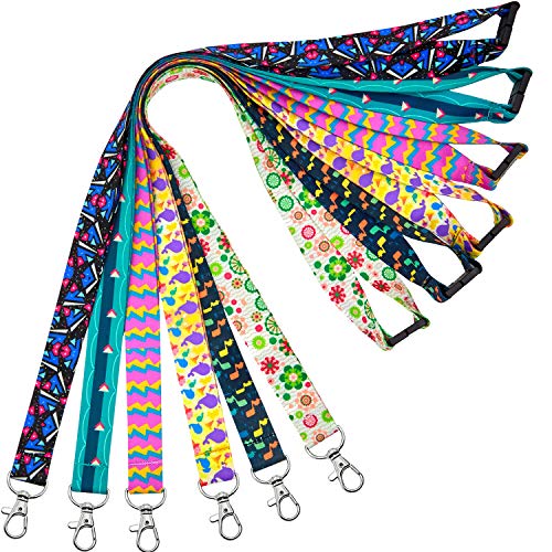 YOUOWO 6 Pack Lanyards For ID Badges Holder Cruise Cute Keys Kids Women Hall Pass Card Holder Ship Card,Breakaway Safety Office Neck Printed Lanyard With Patterns - Image 1
