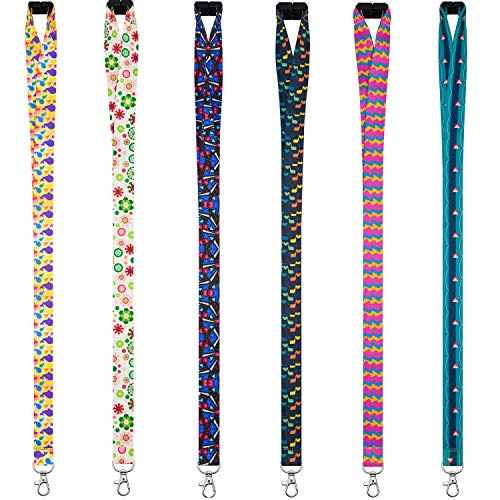 YOUOWO 6 Pack Lanyards For ID Badges Holder Cruise Cute Keys Kids Women Hall Pass Card Holder Ship Card,Breakaway Safety Office Neck Printed Lanyard With Patterns - Image 2