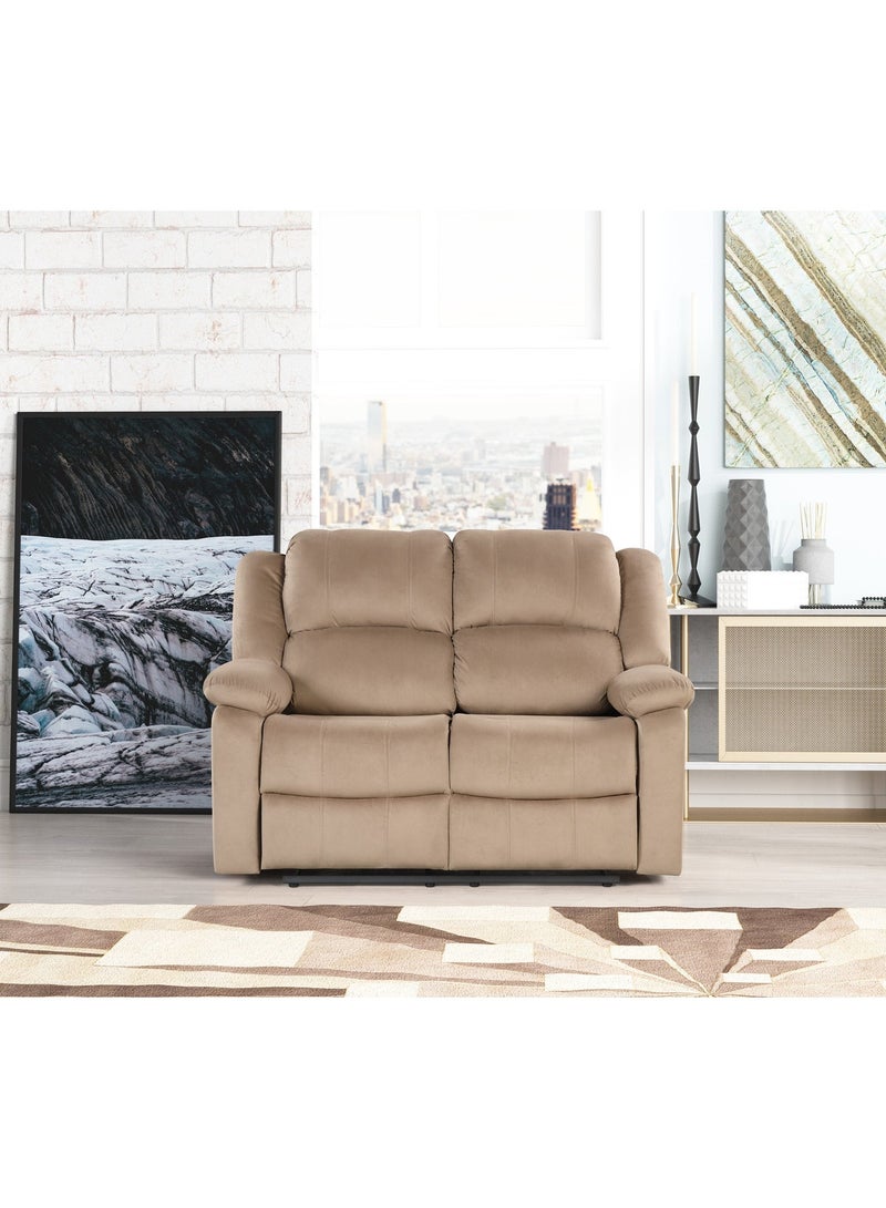 Royaloak Penang 2 Seater Recliner | Fabric Upholstery | High Back Support | Tufted Detailing | Pillow Top Armrest | Pocket Springs | Strong Footrest | Heavy Duty Metal Support for Lasting Comfort - Image 1