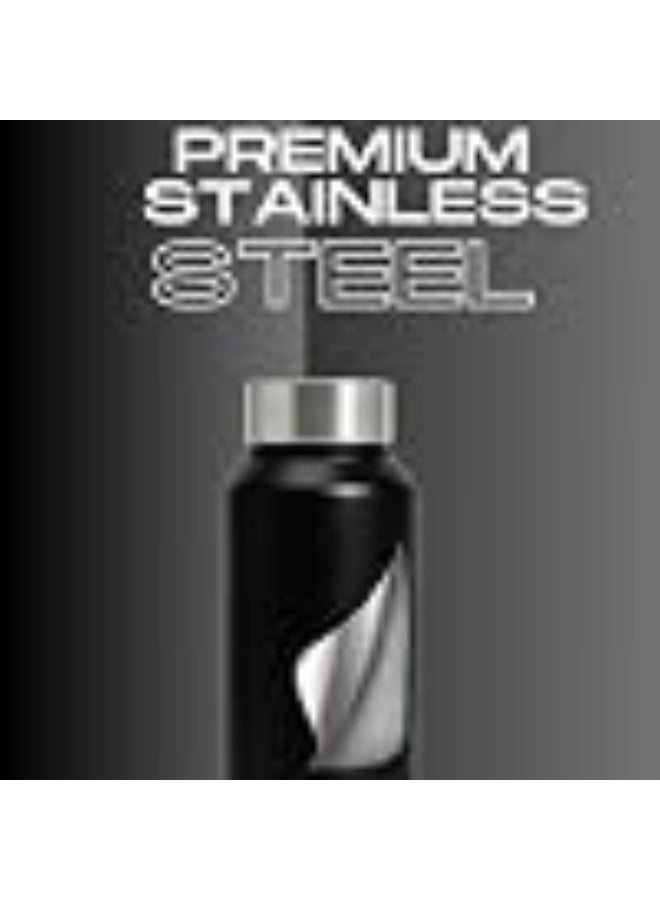 Speedex Stainless Steel Water Bottle 1 Ltr, Leak Proof Screw Cap, BIS Approved 1000 ml Metal Bottle For Daily, Office, School, Gym, Travel Use for Men, Women, Kids, Adults, Black Grey, Set of 4 - Image 3