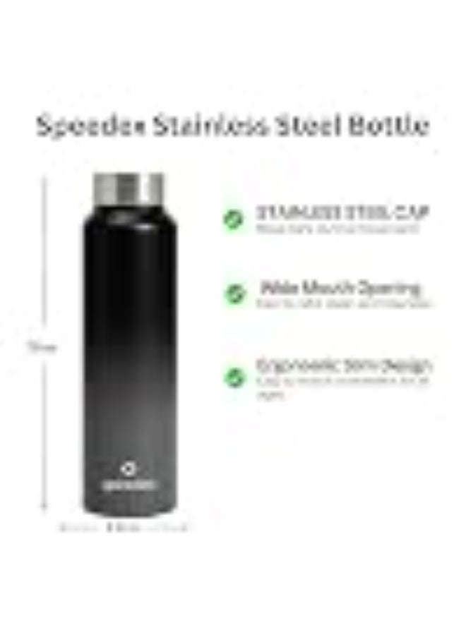 Speedex Stainless Steel Water Bottle 1 Ltr, Leak Proof Screw Cap, BIS Approved 1000 ml Metal Bottle For Daily, Office, School, Gym, Travel Use for Men, Women, Kids, Adults, Black Grey, Set of 4 - Image 4