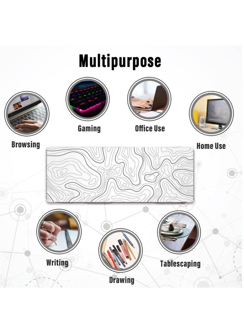 Large Mouse Pad Extended Gaming Mouse Pad Non-Slip Rubber Base Mouse pad Office Desk Mat Desk Pad Smooth Cloth Surface Keyboard Mouse Pads for Computers