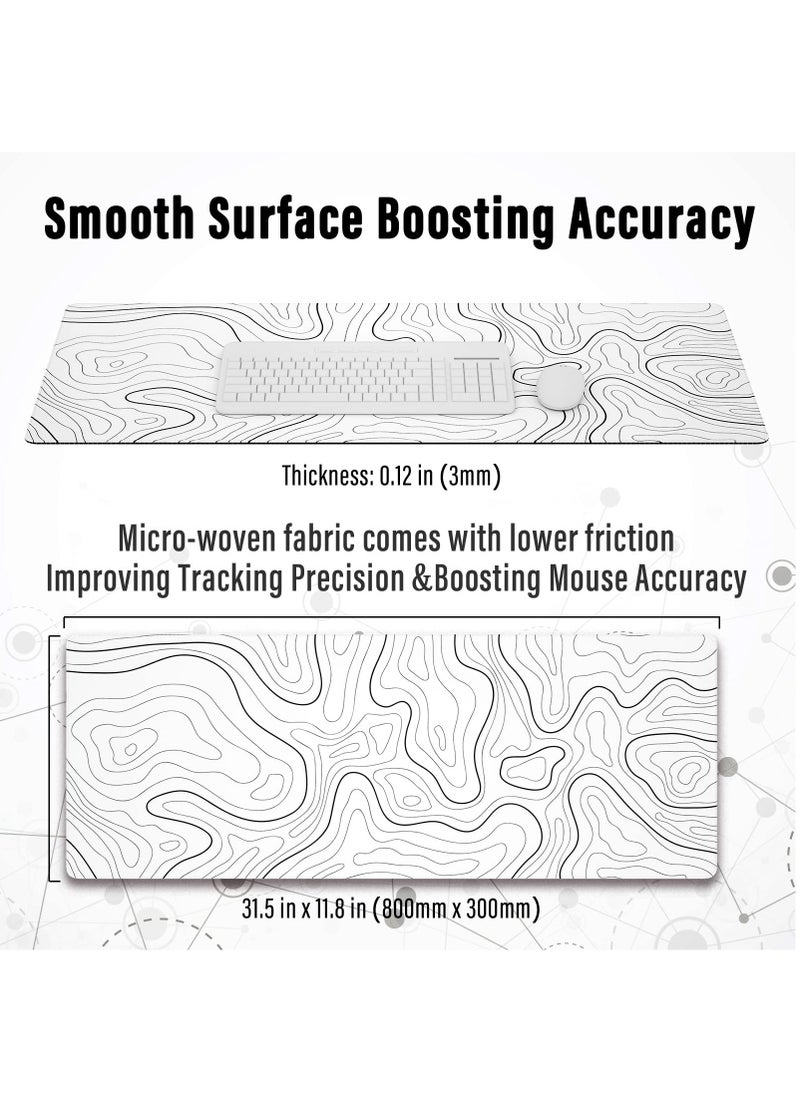 Large Mouse Pad Extended Gaming Mouse Pad Non-Slip Rubber Base Mouse pad Office Desk Mat Desk Pad Smooth Cloth Surface Keyboard Mouse Pads for Computers