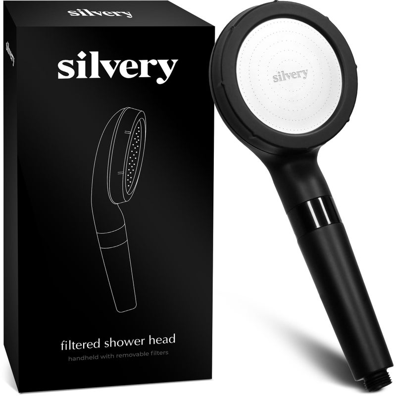 Silvery High Pressure Filtered Shower Head - Dermatologist-Approved Clean Water with Silvery Technologyâ„¢ Filter - Showerhead Removes Impurities for Healthier Skin, Hair, Scalp (Handheld Showerhead) - Image 1
