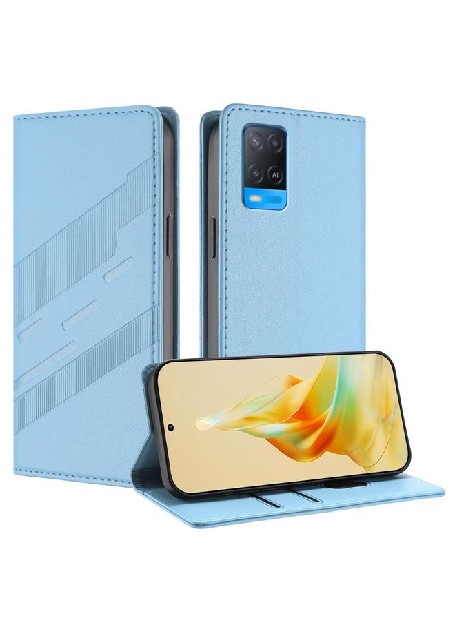 S-TOP Case For OPPO A54 4G Embossed Multi-functional Wallet Retro Leather Phone Case - Image 1