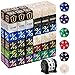 PUGED 79 Pcs MTG Dice Set in 12 Colors with Plus 1 Life Counter Dices Buff Ability Keyword Tokens Shield and Spindown Dice Life Counter Wheel Bag for MTG TCG Cards Gaming Accessories Black and White - Image 2