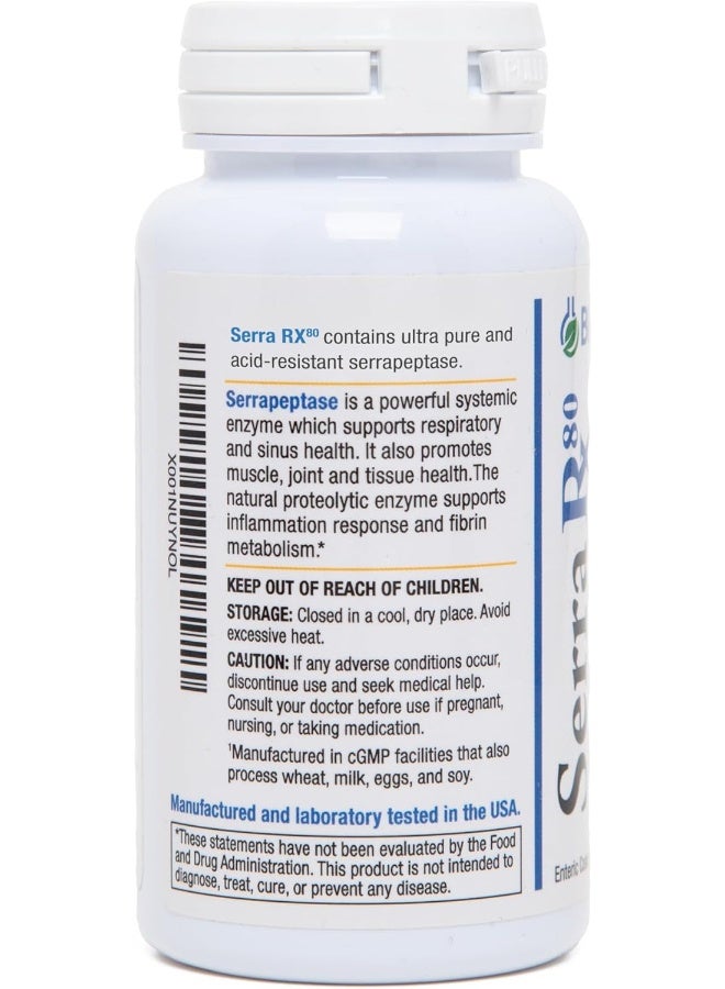 Biomedic Labs RX Serra-RX 80,000 SPU Serrapeptase - Limited TIME Offer - Enteric Coated Proteolytic Systemic Enzyme, Non-GMO, Gluten Free, Vegan, Supports Sinus & Lung Health, 90 Veg Capsules - Image 3