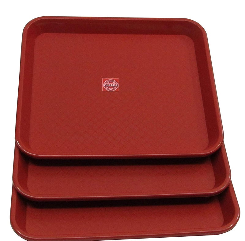Olrada Home/Restarunt Food Serving Tray, Plastic Small 3pc Set - Image 5