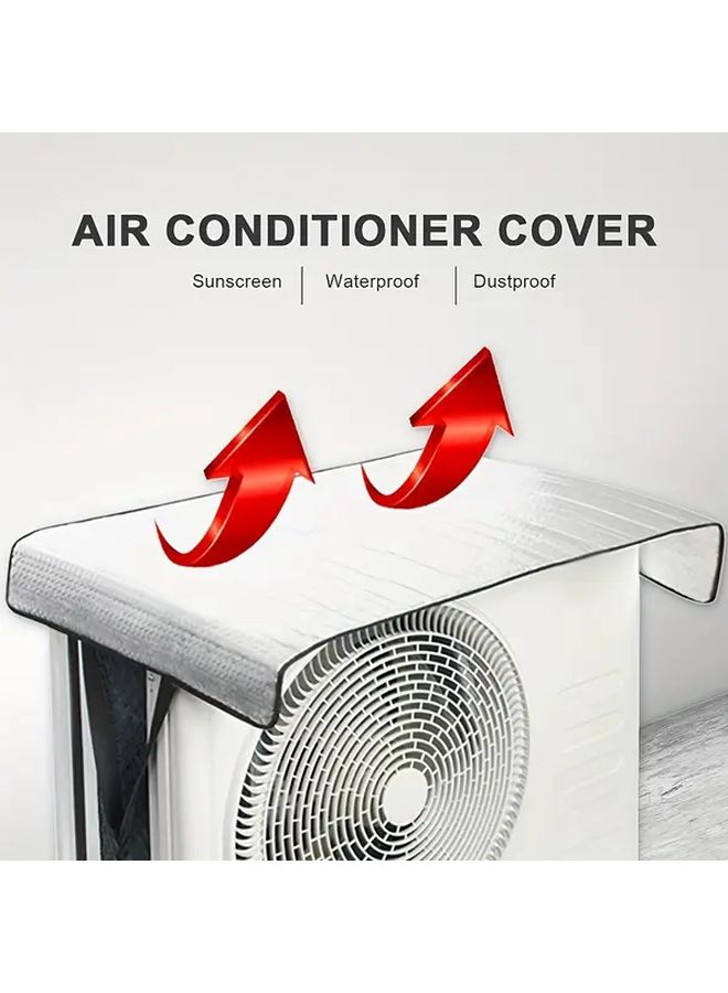 1pc Silvery Heavy Duty Waterproof UV Proof Outdoor AC Unit Cover With Bubble Design For Central Split Air Conditioners Cooling System Easy Installation Compatible Most HVAC Units Air Conditioning Hood - Image 5