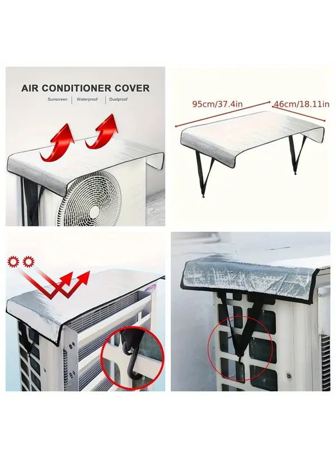 1pc Silvery Heavy Duty Waterproof UV Proof Outdoor AC Unit Cover With Bubble Design For Central Split Air Conditioners Cooling System Easy Installation Compatible Most HVAC Units Air Conditioning Hood - Image 1