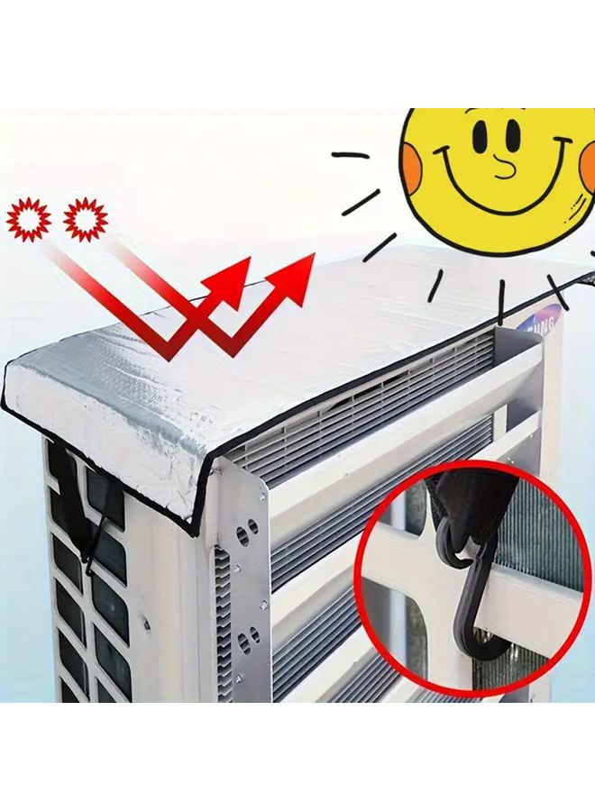 1pc Silvery Heavy Duty Waterproof UV Proof Outdoor AC Unit Cover With Bubble Design For Central Split Air Conditioners Cooling System Easy Installation Compatible Most HVAC Units Air Conditioning Hood - Image 4