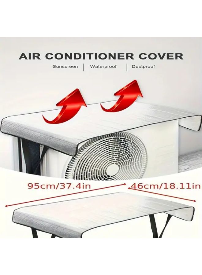 1pc Silvery Heavy Duty Waterproof UV Proof Outdoor AC Unit Cover With Bubble Design For Central Split Air Conditioners Cooling System Easy Installation Compatible Most HVAC Units Air Conditioning Hood - Image 2