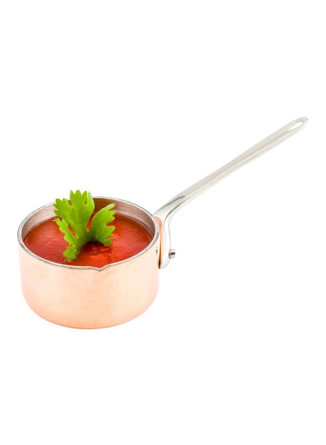 Restaurantware 2 Ounce Small Saucepan, 1 Durable Mini Saucepan - Built-In Pour Spout, Dishwashable, Copper Stainless Steel Tiny Saucepan, For Sauces, Dips, Or Mini Dishes  - Image 2