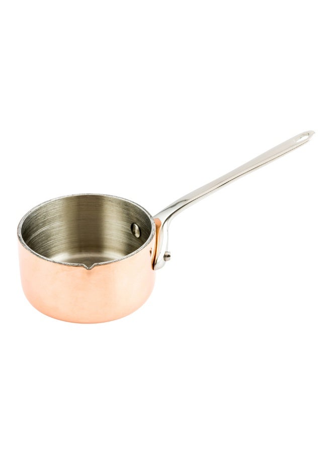 Restaurantware 2 Ounce Small Saucepan, 1 Durable Mini Saucepan - Built-In Pour Spout, Dishwashable, Copper Stainless Steel Tiny Saucepan, For Sauces, Dips, Or Mini Dishes  - Image 1