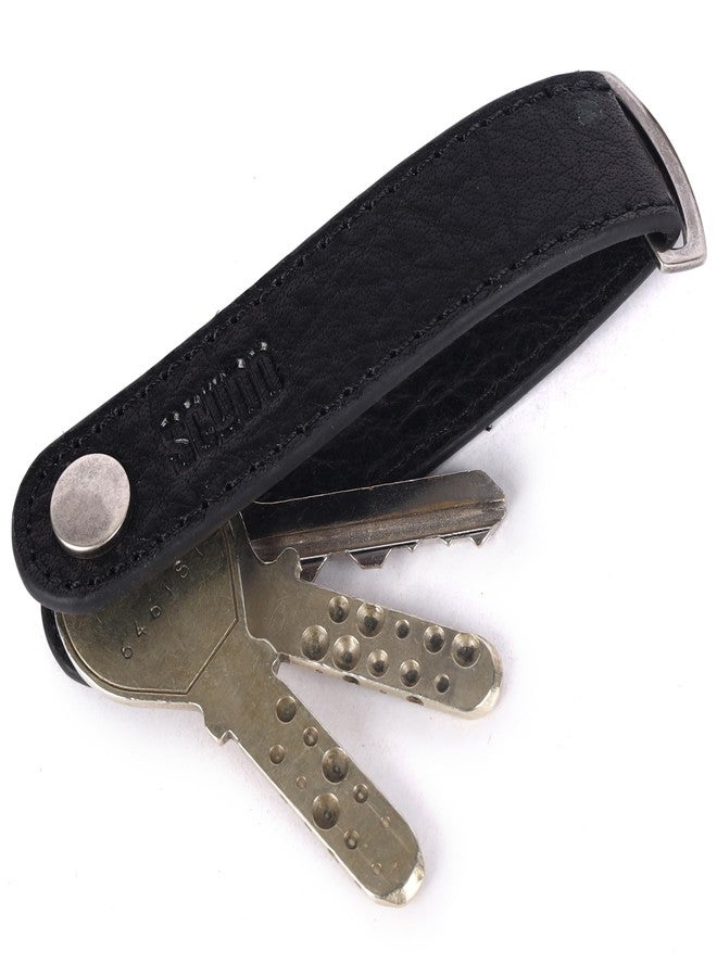 Scudo Genuine Leather Key Organizer/Keyring for Neat Storage of Multiple Keys - Troy (Black) - Image 2