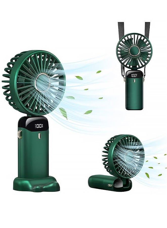 Gecomo 3 in 1 Rechargeable Handheld Fan 5 Speeds Quiet Foldable Mini Desktop Fan, USB Charge Strong Wind Efficient Rapid Cooling - Image 1
