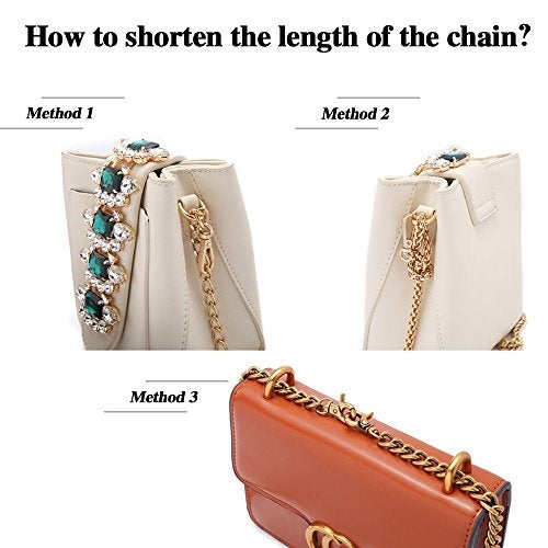 Swpeet 3Pcs Premium Polished Metal Chain Fashion 47 Inche Replacement Flat Chain Strap with Buckles Set, Perfect for DIY Metal Shoulder Cross Body Bag Hand Bag Purse Replacement（Gold+Silver+Gun-Black - Image 4