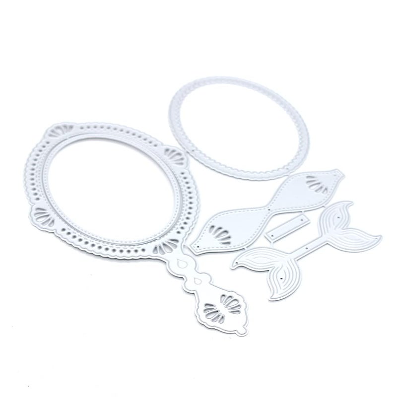KSCRAFT Big Handheld Mirror Shaker Metal Cutting Dies Stencils for DIY ScrapbookingPhoto Album Decorative Embossing DIY Paper Cards
