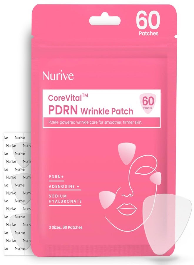 NURIVE نوريف - لصقة PDRN للتجاعيد للوجه، لصقة ليلية مضادة لشيخوخة الجبهة، لصقة هيدروجيل لشد الكولاجين للتجاعيد، لصقات غير مرئية لشد البشرة والخطوط الدقيقة - Image 1