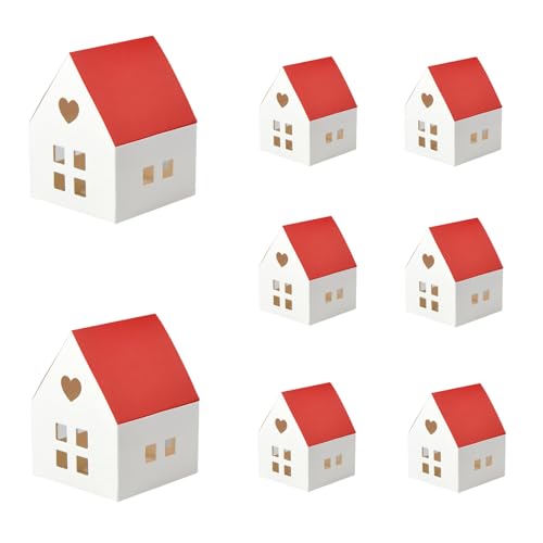 HAN SHENG 30 Pcs Red House Shaped Candy Boxes with Roof - Wedding Favors, Christmas Party Gift Boxes, Birthday Candy Storage Containers, Decorative Ornament Boxes for Holidays & Special Events - Image 5