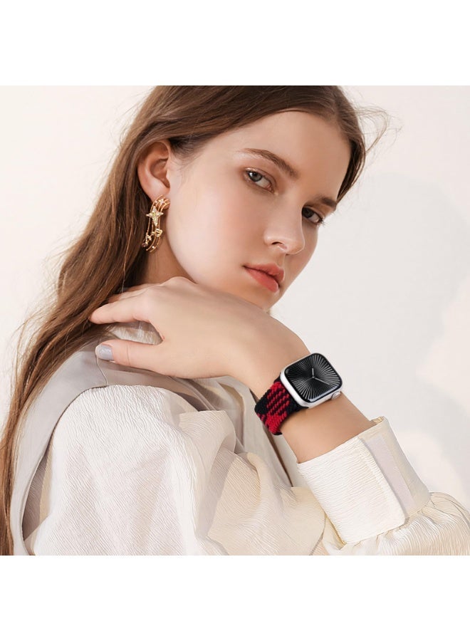 Nicor 2PCS Apple Watch Straps Wristband Adjustable Braided Stretchy Bands with Compatible for Apple Watch Band 42mm44mm 45mm 46mm 49mm Men, Nylon Sport Solo Loop for iWatch Series 11 10 9 8 7 6 5 4 3 Ultra 3 2 1 SE - Image 5